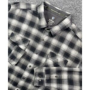 Kuhl Shirt Men's XL Dillinger Flannel Long Sleeve Button Up Outdoor Gray Plaid